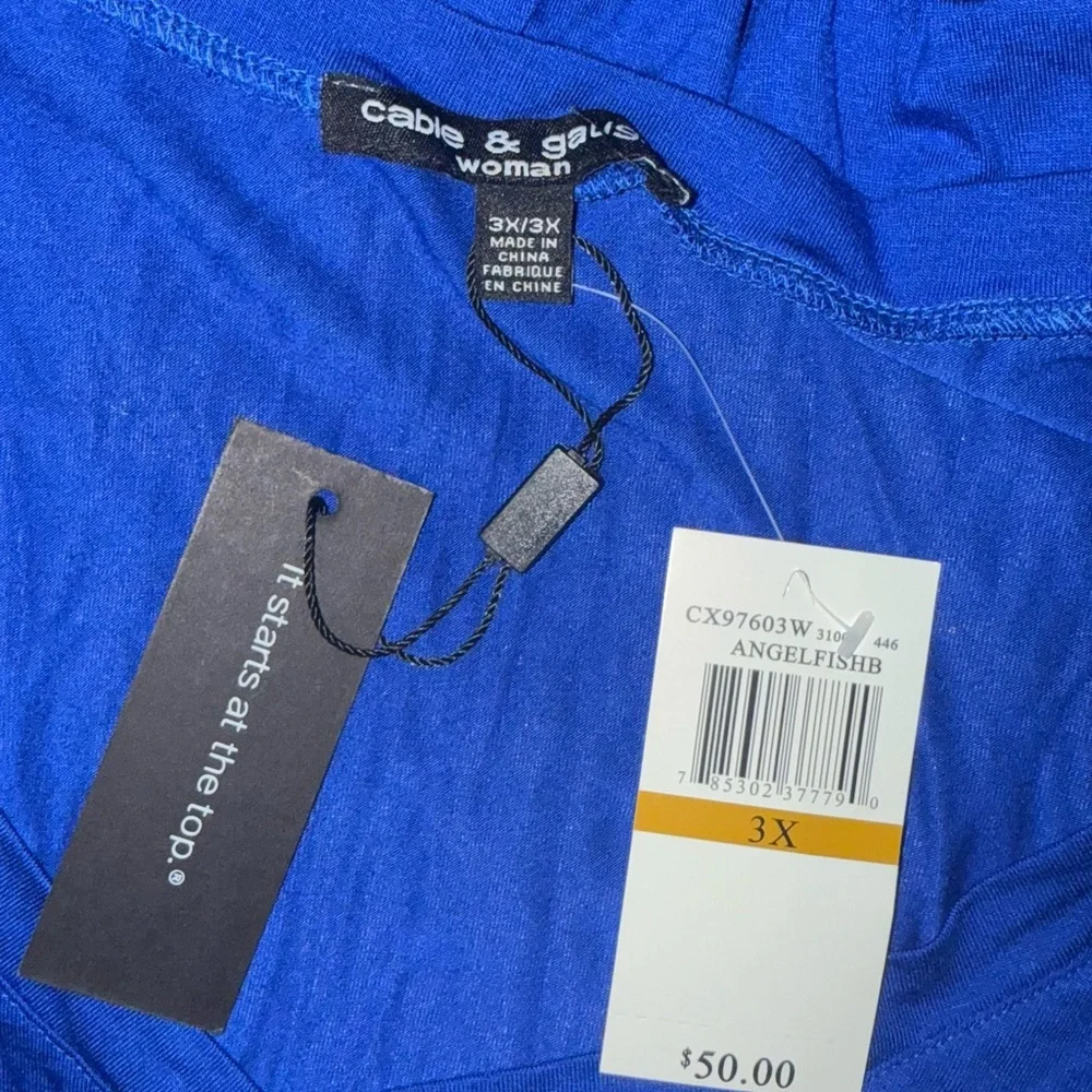 🐠 Cable & Gauge Royal Blue V-Neck Tunic